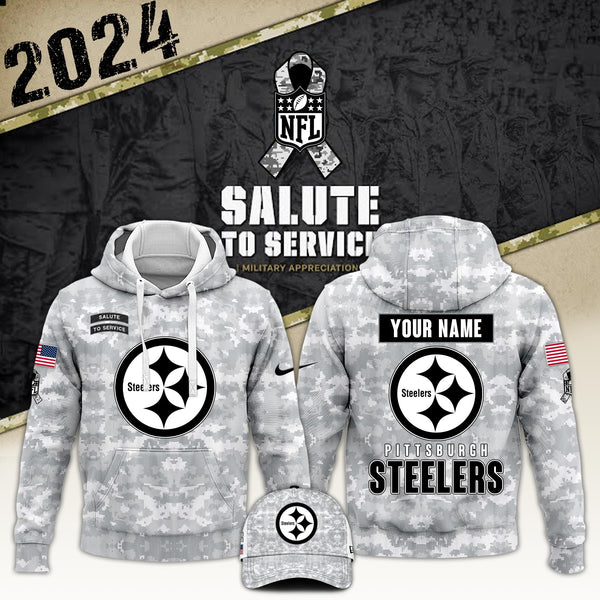 Pittsburgh Steelers Arctic Camo 2024 Salute to Service Club Hoodie 2024 Limited Edition