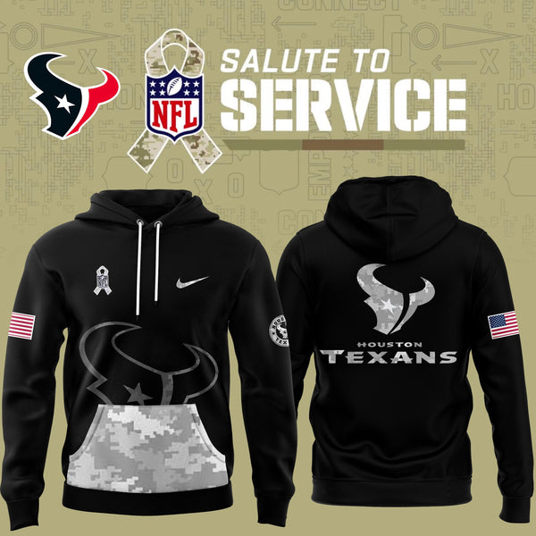 Men Arctic Camo Houston Texans 2024 Salute to Service Club Fleece Pullover Hoodie