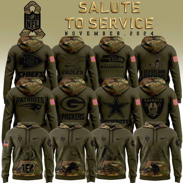 Full Team Camo 2024 Salute to Service Club Fleece Pullover Hoodie