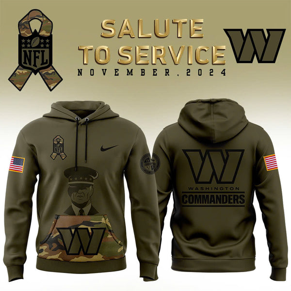 Men Washington Commanders Camo 2024 Salute to Service Club Fleece Pullover Hoodie