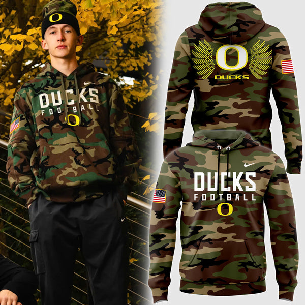 Oregon Football 2024 Salute to Service Club Fleece Pullover Hoodie