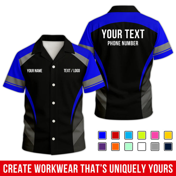 Personalized Team Hawaiian Shirt – Custom Logo Work Shirt