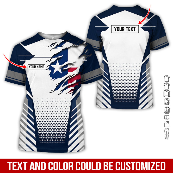 Personalized Name Love Texas 3D All Over Printed Clothes CN798