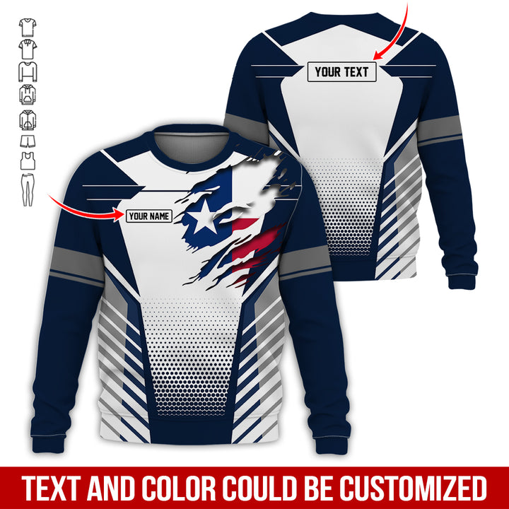 Personalized Name Love Texas 3D All Over Printed Clothes CN798