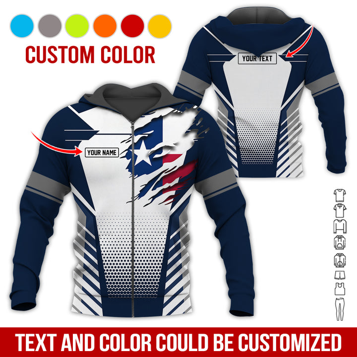 Personalized Name Love Texas 3D All Over Printed Clothes CN798