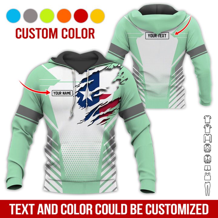 Personalized Name Love Texas 3D All Over Printed Clothes CN798