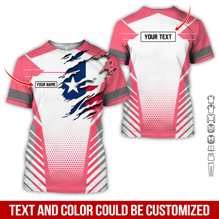 Personalized Name Love Texas 3D All Over Printed Clothes CN798