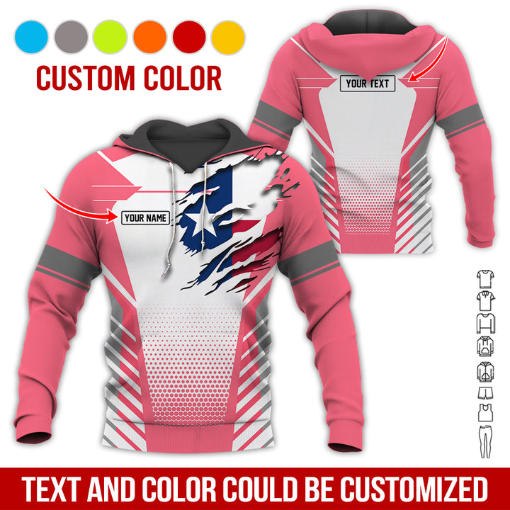 Personalized Name Love Texas 3D All Over Printed Clothes CN798