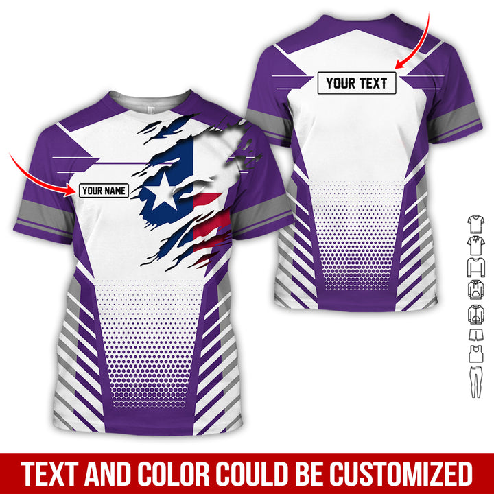 Personalized Name Love Texas 3D All Over Printed Clothes CN798
