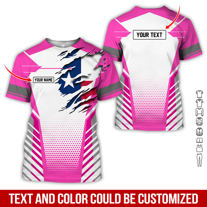 Personalized Name Love Texas 3D All Over Printed Clothes CN798