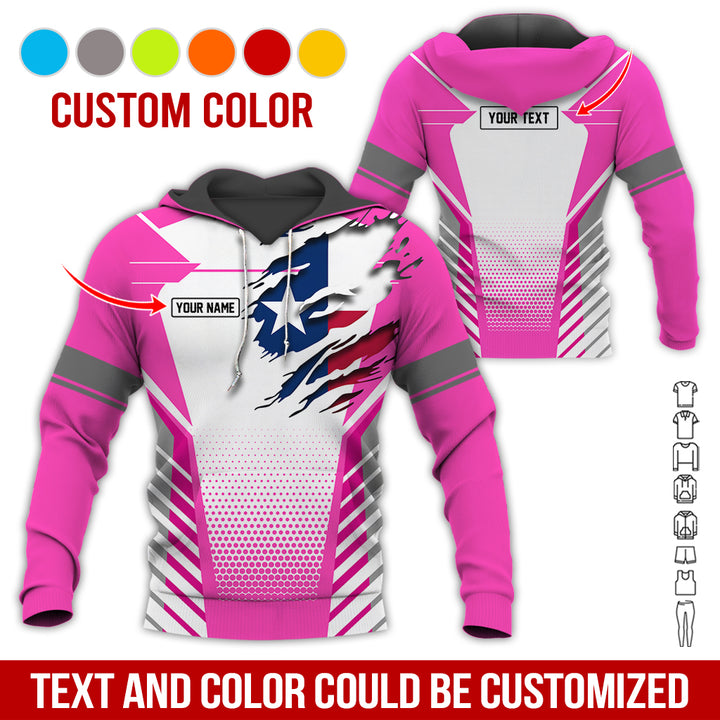 Personalized Name Love Texas 3D All Over Printed Clothes CN798