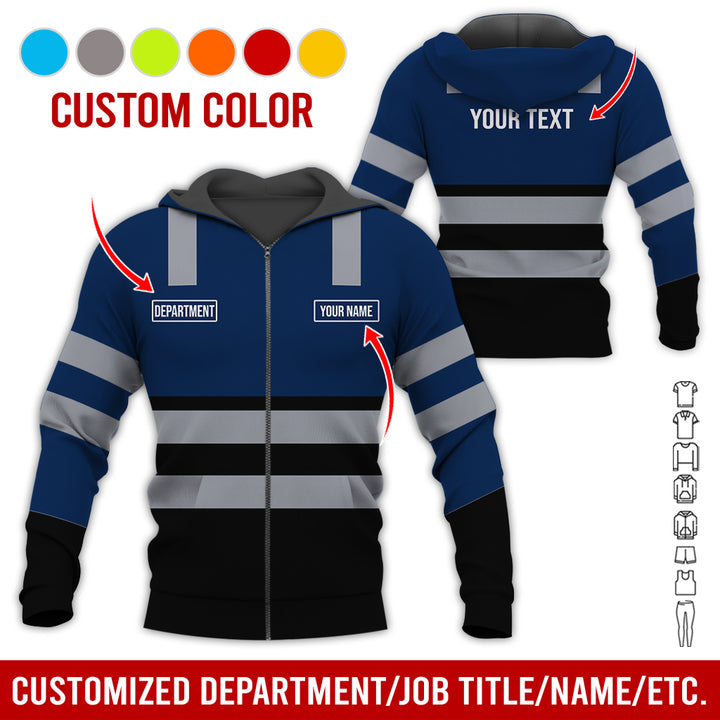 Customized Name And Color Workwear Style All Over Printed Clothes CN824