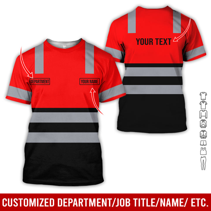 Customized Name And Color Workwear Style All Over Printed Clothes CN824