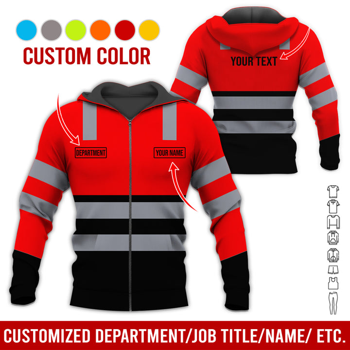 Customized Name And Color Workwear Style All Over Printed Clothes CN824