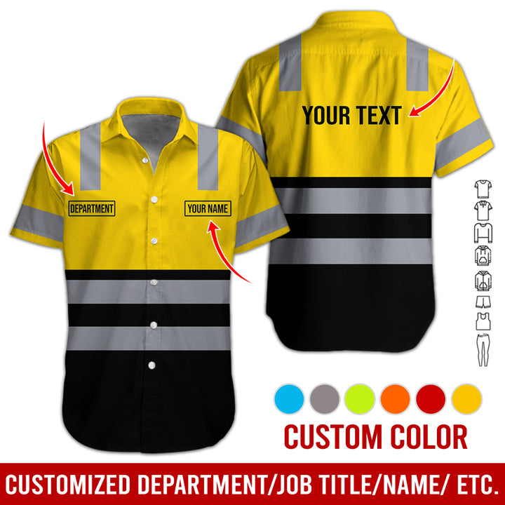 Customized Name And Color Workwear Style All Over Printed Clothes CN824