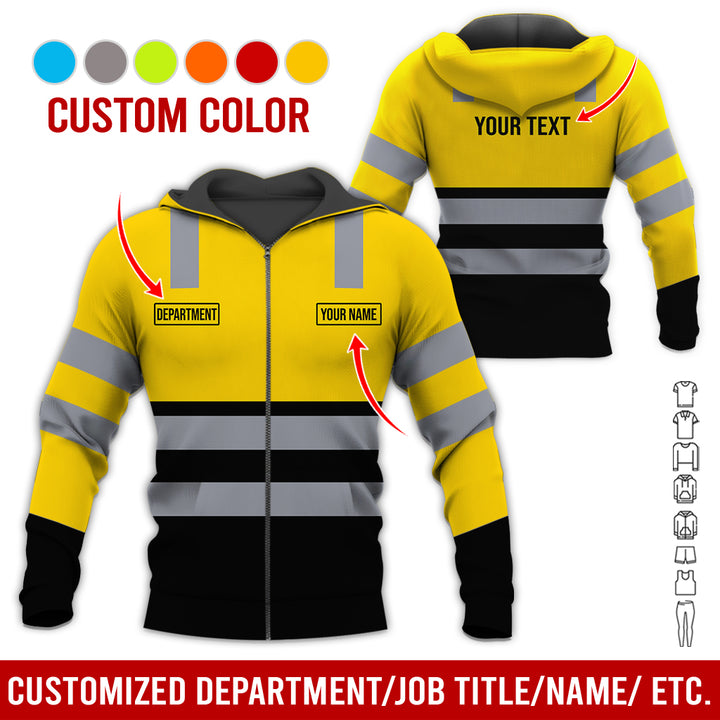 Customized Name And Color Workwear Style All Over Printed Clothes CN824