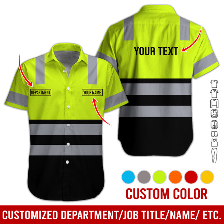 Customized Name And Color Workwear Style All Over Printed Clothes CN824