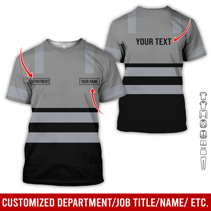 Customized Name And Color Workwear Style All Over Printed Clothes CN824