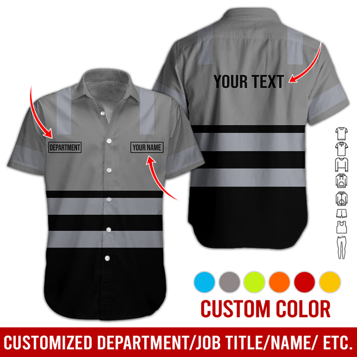 Customized Name And Color Workwear Style All Over Printed Clothes CN824