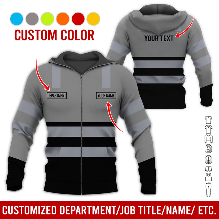 Customized Name And Color Workwear Style All Over Printed Clothes CN824