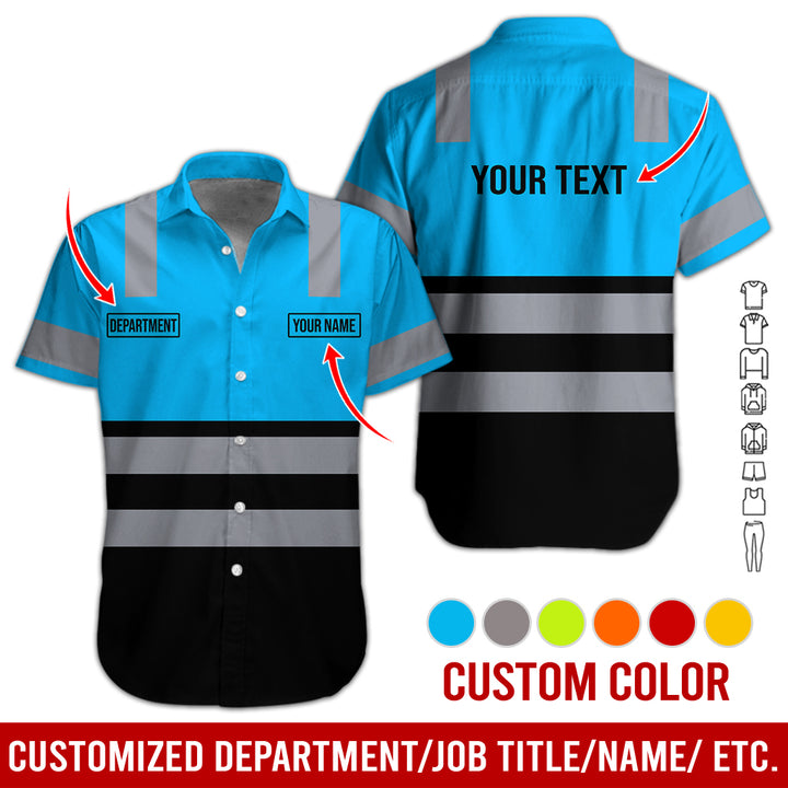 Customized Name And Color Workwear Style All Over Printed Clothes CN824