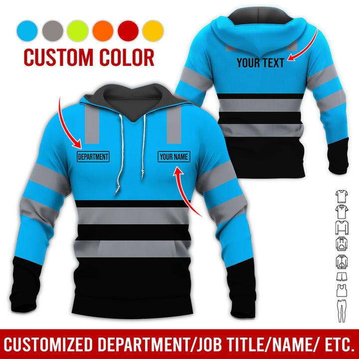 Customized Name And Color Workwear Style All Over Printed Clothes CN824