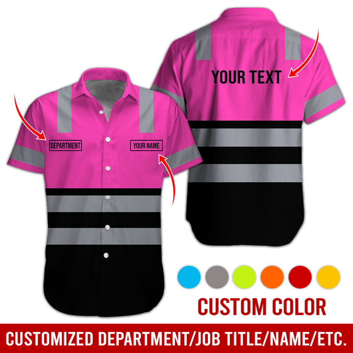 Customized Name And Color Workwear Style All Over Printed Clothes CN824