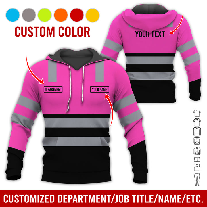 Customized Name And Color Workwear Style All Over Printed Clothes CN824