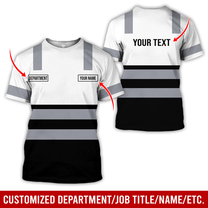 Customized Name And Color Workwear Style All Over Printed Clothes CN824