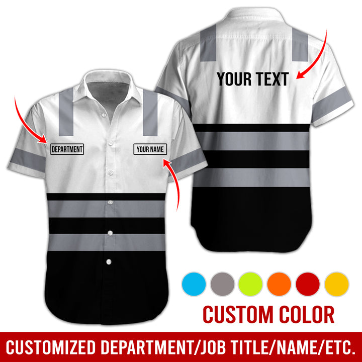 Customized Name And Color Workwear Style All Over Printed Clothes CN824