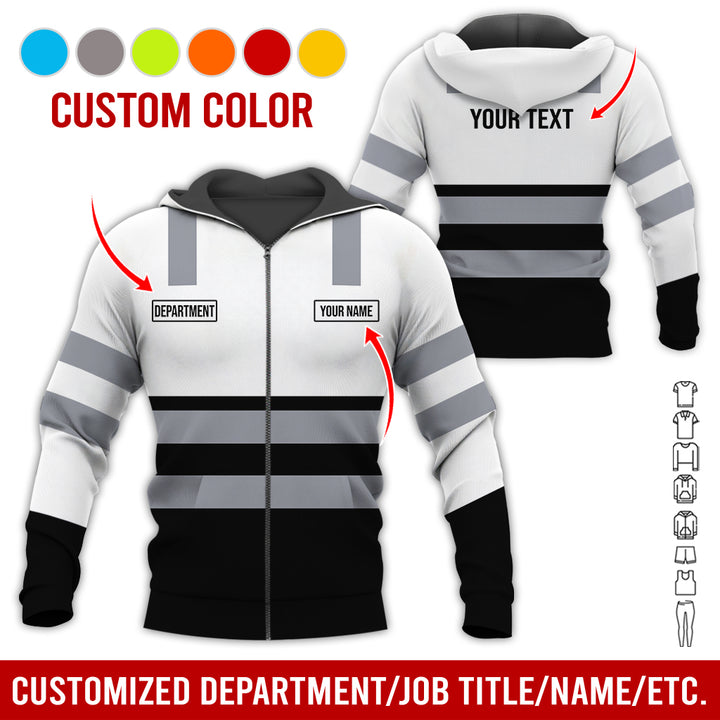 Customized Name And Color Workwear Style All Over Printed Clothes CN824