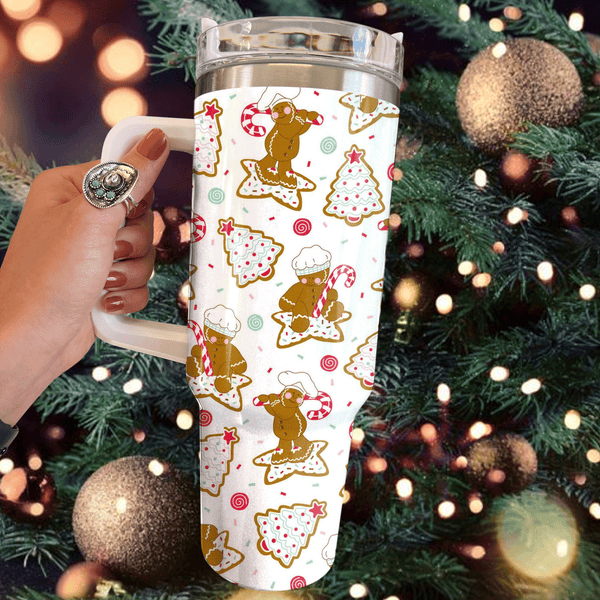 Nutcracker Tumbler 40oz With Handle, Christmas 40oz Tumbler, Santa 40oz Stainless Steel Tumbler With Lid and Straw, Holiday Tumbler