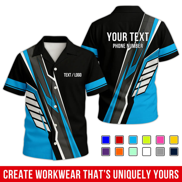 Personalized Team Hawaiian Shirt – Custom Logo Work Shirt