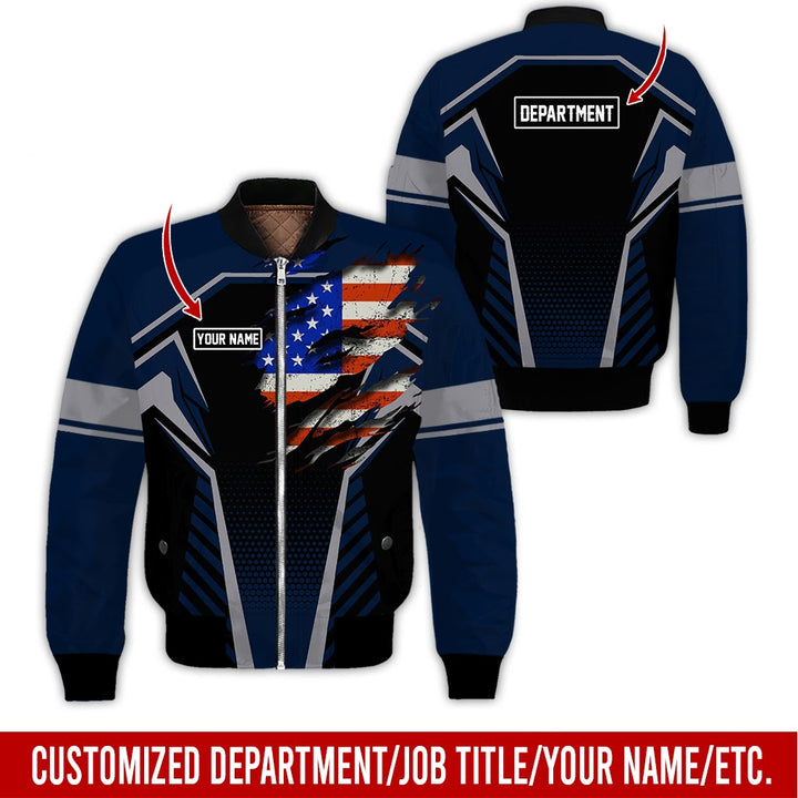 Personalized Name And Flag Workwear Style All Over Printed Clothes ND685