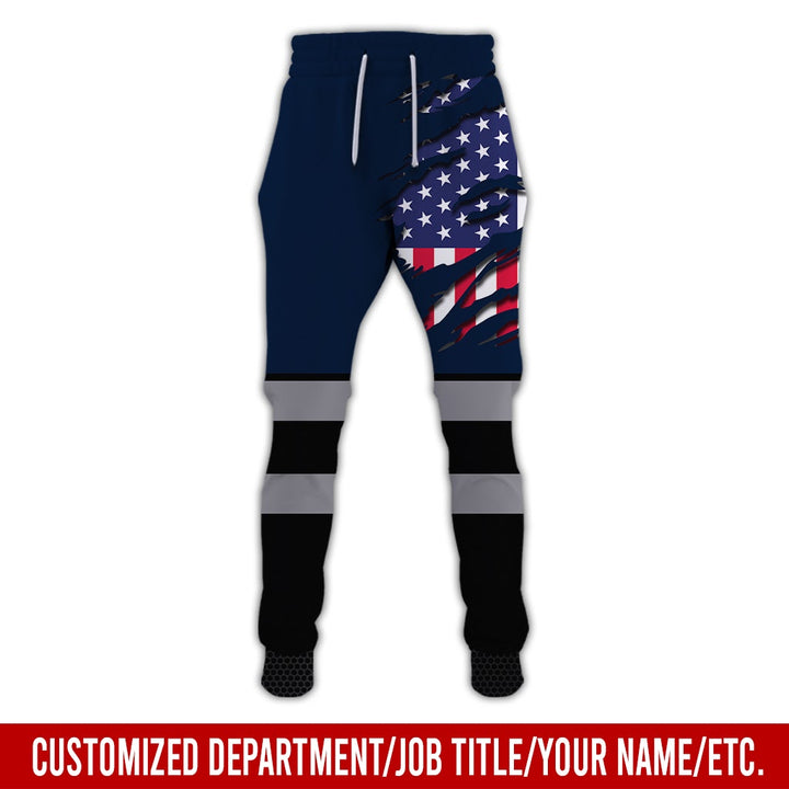 Personalized Name And Flag Workwear Style All Over Printed Clothes ND685