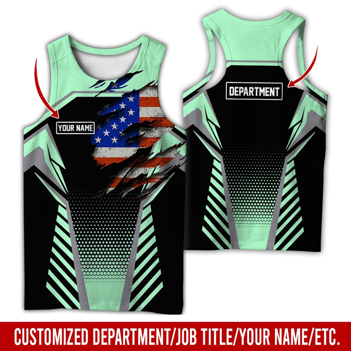 Personalized Name And Flag Workwear Style All Over Printed Clothes ND685
