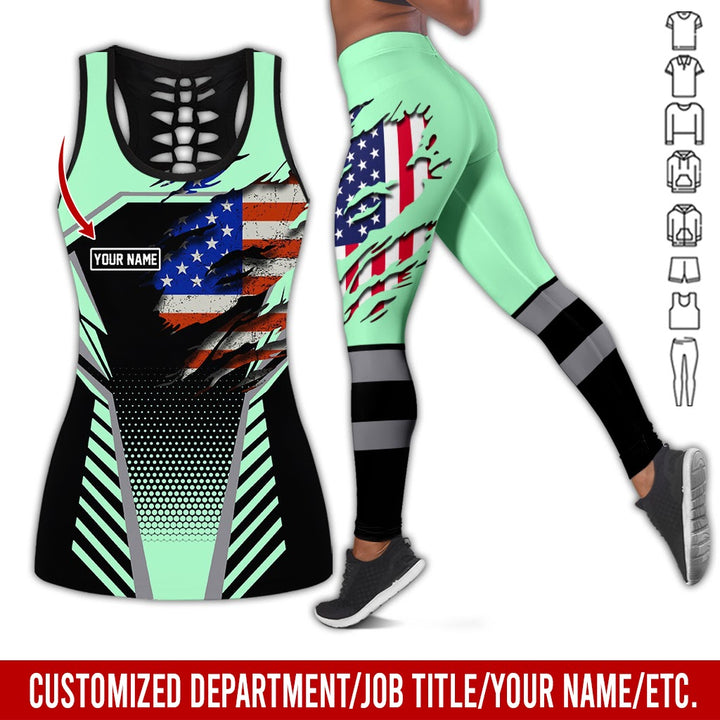 Personalized Name And Flag Workwear Style All Over Printed Clothes ND685