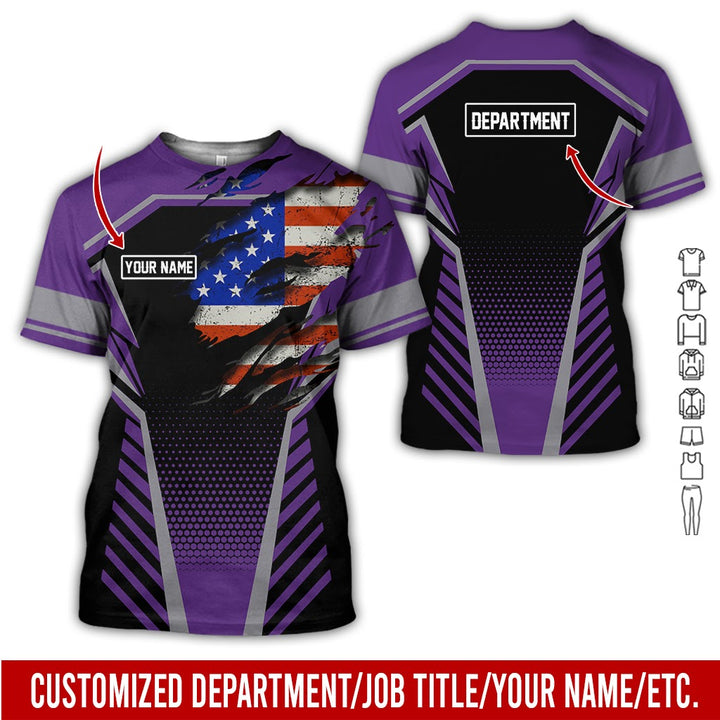 Personalized Name And Flag Workwear Style All Over Printed Clothes ND685