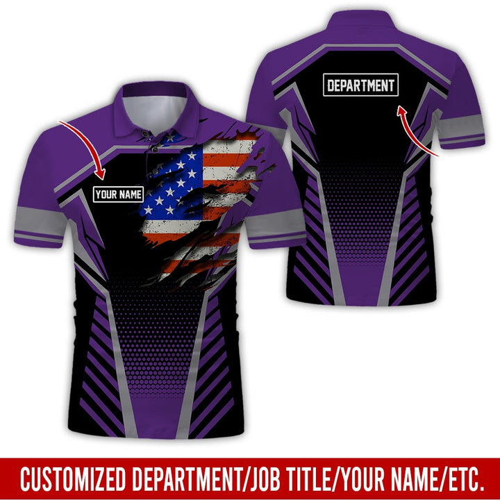 Personalized Name And Flag Workwear Style All Over Printed Clothes ND685