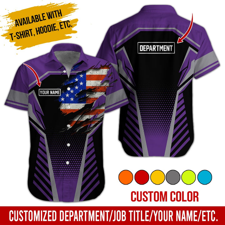 Personalized Name And Flag Workwear Style All Over Printed Clothes ND685