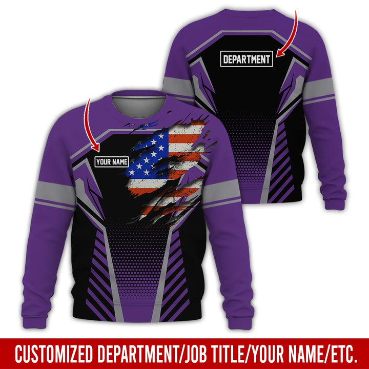 Personalized Name And Flag Workwear Style All Over Printed Clothes ND685