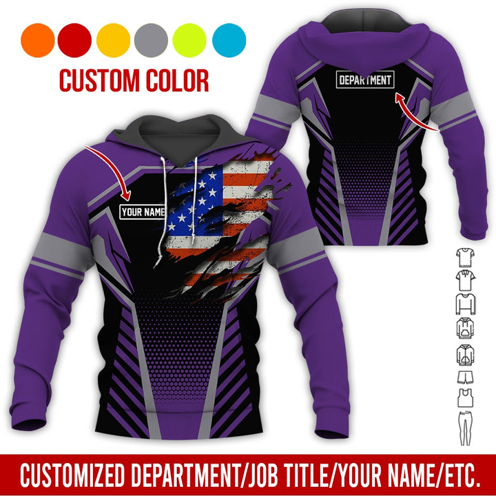 Personalized Name And Flag Workwear Style All Over Printed Clothes ND685