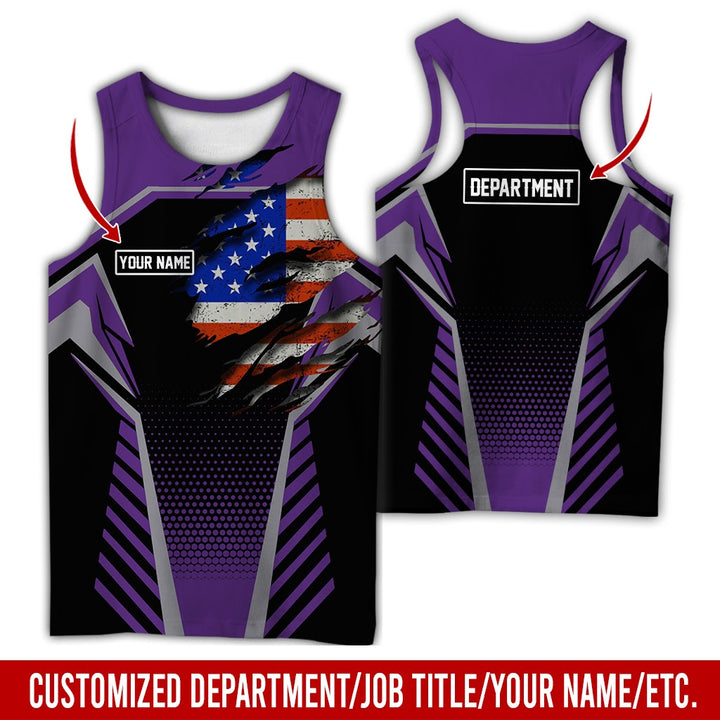 Personalized Name And Flag Workwear Style All Over Printed Clothes ND685