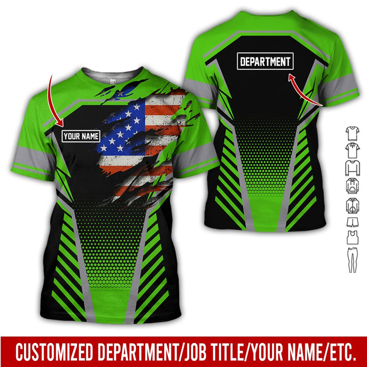 Personalized Name And Flag Workwear Style All Over Printed Clothes ND685