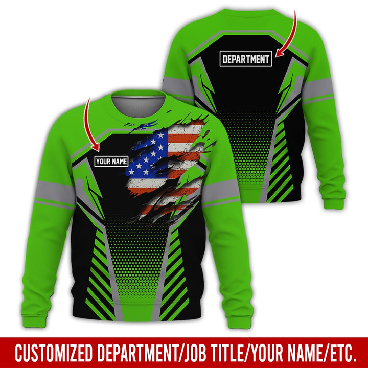 Personalized Name And Flag Workwear Style All Over Printed Clothes ND685