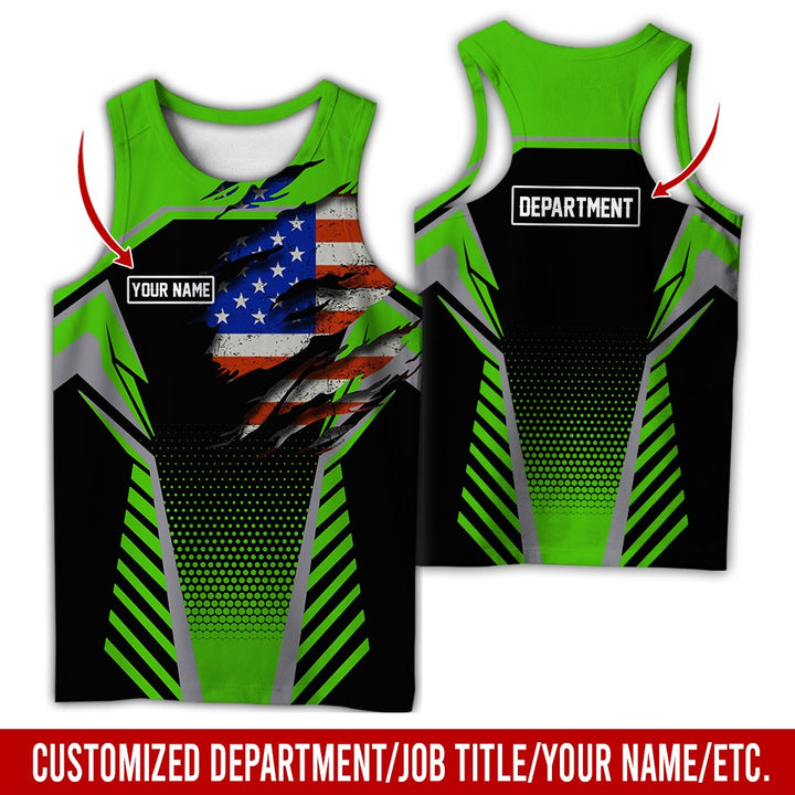 Personalized Name And Flag Workwear Style All Over Printed Clothes ND685