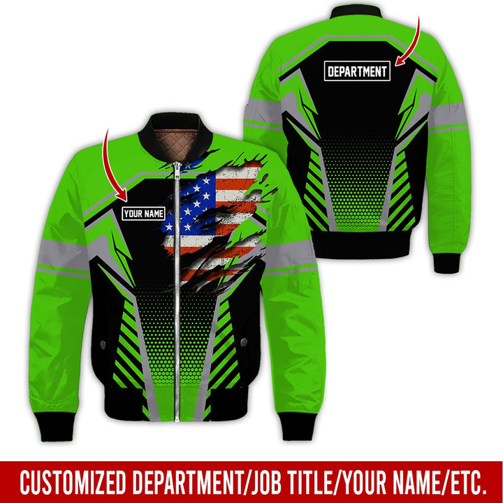 Personalized Name And Flag Workwear Style All Over Printed Clothes ND685