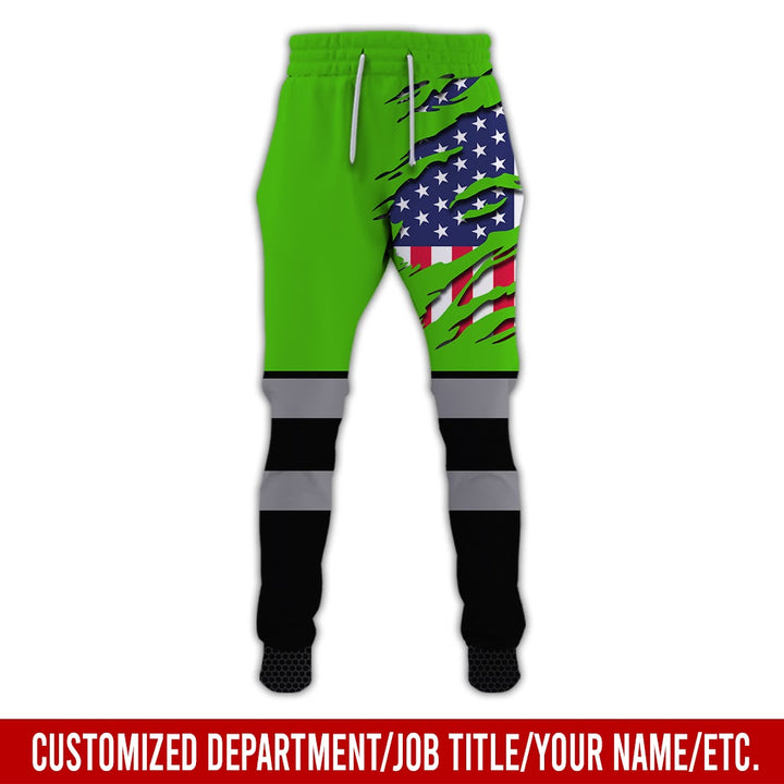 Personalized Name And Flag Workwear Style All Over Printed Clothes ND685