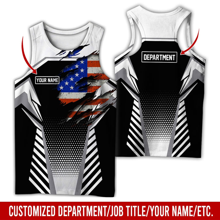 Personalized Name And Flag Workwear Style All Over Printed Clothes ND685