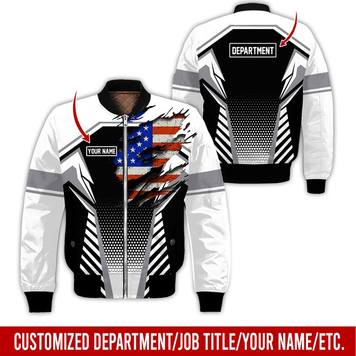 Personalized Name And Flag Workwear Style All Over Printed Clothes ND685